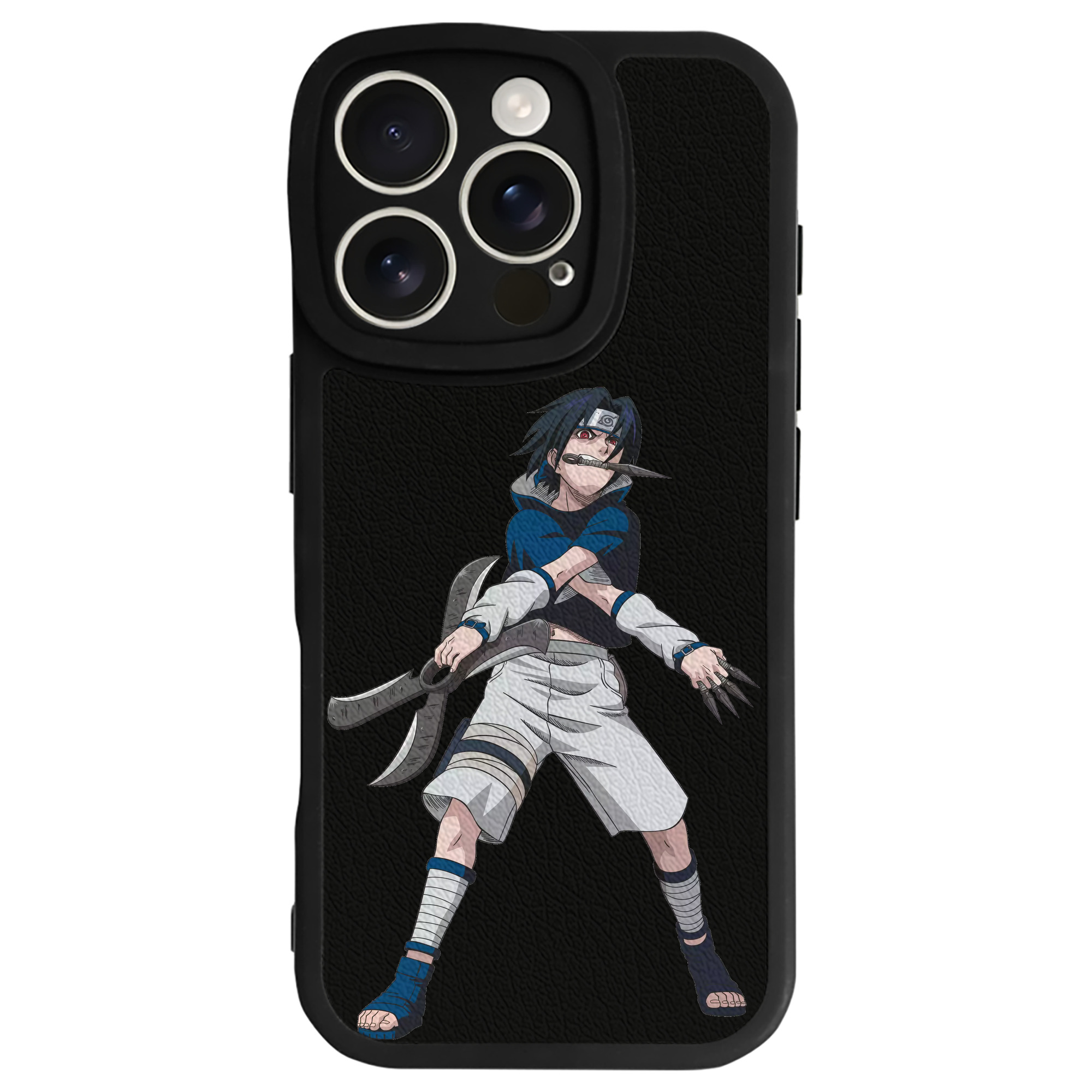 （画像用） NARUTO -ナルト- うちは サスケ Uchiha Sasuke 【iPhone 16シリーズ対応】シリコンスマホケース（レザー調） 材質：シリコン